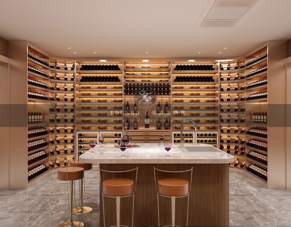 会所现代木质恒温酒窖